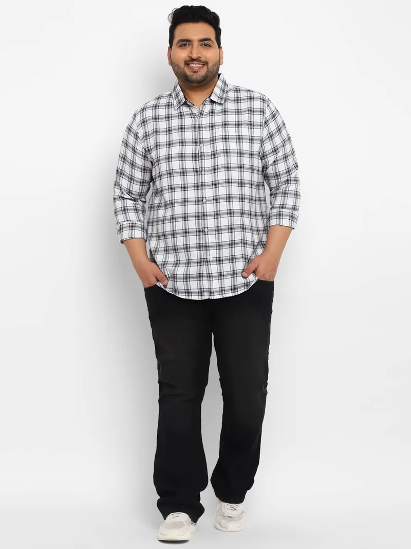 Urbano Fashion  Urbano Plus Men's Black Regular Fit Washed Denim Bootcut Jeans Stretchable  | Best Price UAE