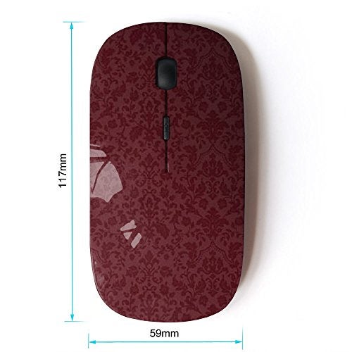 KOOLmouse [ Optical 2.4G Wireless Mouse [ Brown Maroon Wallpaper Retro ] - Image 2