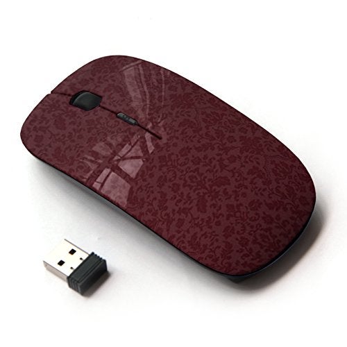 KOOLmouse [ Optical 2.4G Wireless Mouse [ Brown Maroon Wallpaper Retro ] - Image 5