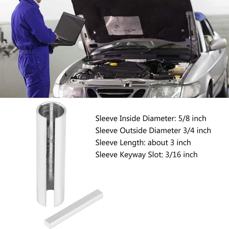 Aramox Crank Sleeve Adapter, 5/8" to 3/4" inch Shaft Adapter Pulley Bore Reducer Sleeve Bushing Sheave & Key 5/8 to 3/4 Shaft Adapter Shaft Sleeve Adapter - Image 3