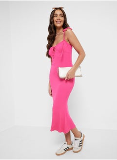 Ginger Shoulder Tie Up Bodycon Maxi Dress  - Image 1