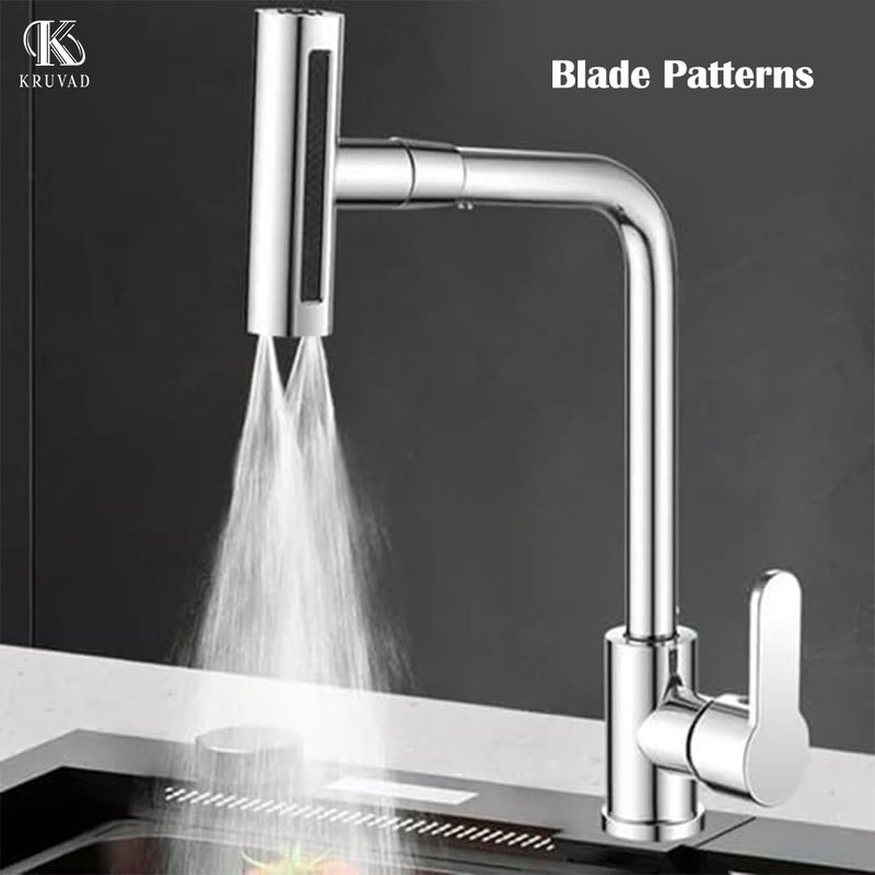 Kruvad Kitchen Sink Mixer Tap with Pull Down Sprayer Hot and Cold Rotatable 4in1 Swivel Faucet Kitchen Sink Waterfall Feature and Faucet Extender 360 Rotating Basin Sink Waterfall Tap Faucet - Image 4