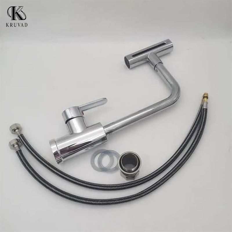 Kruvad Kitchen Sink Mixer Tap with Pull Down Sprayer Hot and Cold Rotatable 4in1 Swivel Faucet Kitchen Sink Waterfall Feature and Faucet Extender 360 Rotating Basin Sink Waterfall Tap Faucet - Image 5