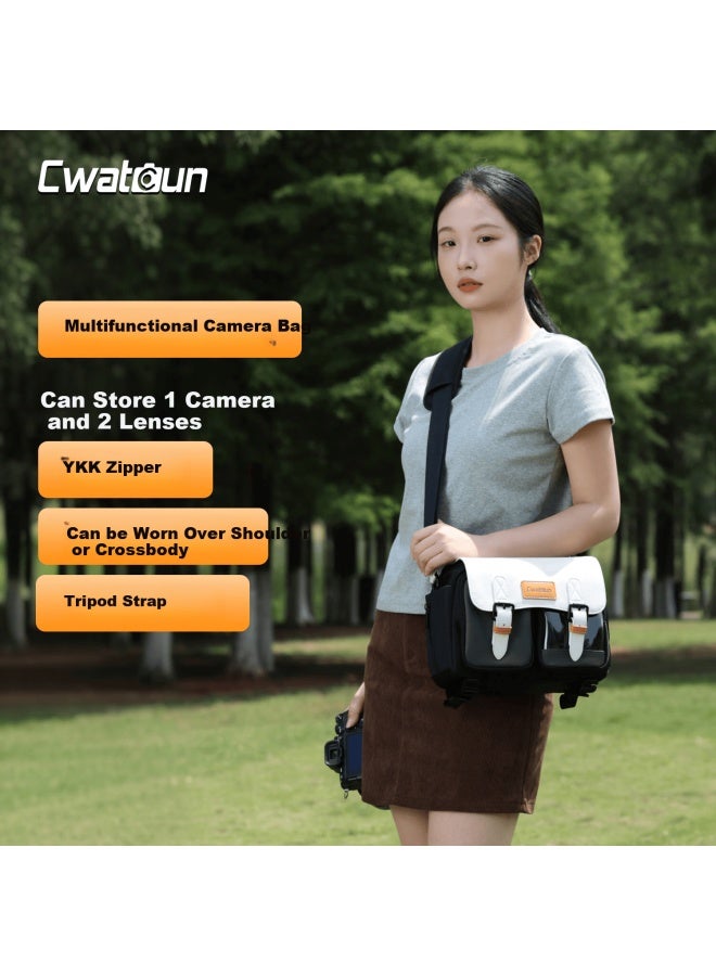 Cwatcun Shoulder Camera Bag, Crossbody Photography Bag, Large Capacity Waterproof Backpack Suitable For Fuji, Sony, Nikon, Cano - Image 1
