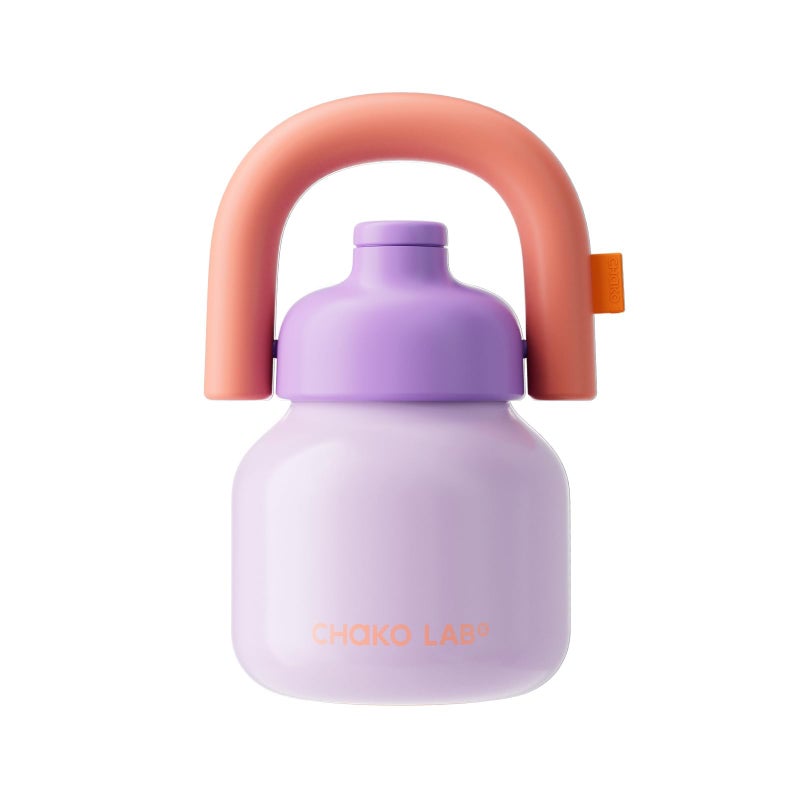 CHAKO LAB Water Bottle with Straw and Carry Handle Wide Mouth vacuum insulated stainless steel Bottles Reusable leakproof and BPAfree 33oz PurpleOrange