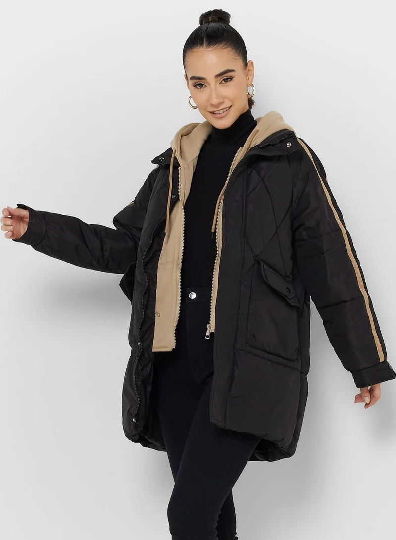 Ginger Varsity Style Padded Jacket