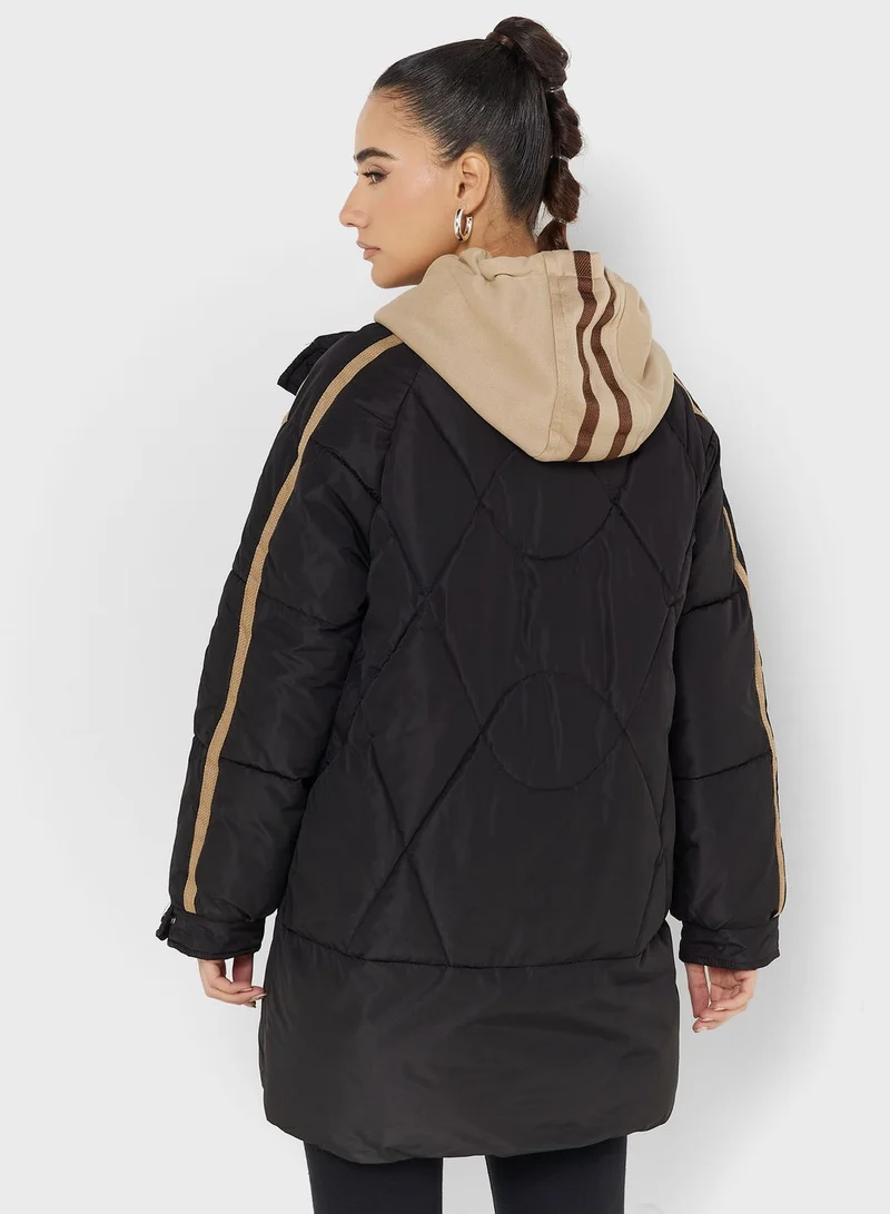 Ginger Varsity Style Padded Jacket