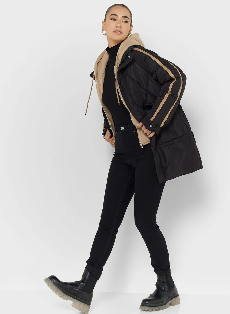 Ginger Varsity Style Padded Jacket