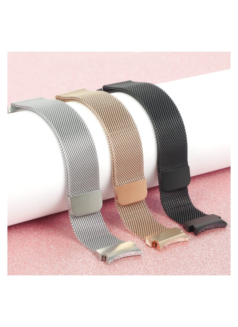 SYOSI - 2 Packs No Gap Metal Bands Compatible with Samsung Galaxy Watch 4 Band 40mm 44mm/ for Galaxy Watch 4 Classic Band 42mm 44mm, Milanese Loop Stainless Steel Magnetic Strap for Men Women, RGold/RPink - Image 1