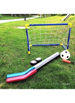 Generic Kindergarten Outdoor Toy Ice Hockey Stick Children's Hockey Stick Leisure Sports Toy Football Door Suit-Color:Sky Blue Hockey Goal Set  - Image 4