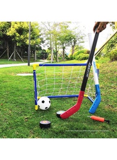 Generic Kindergarten Outdoor Toy Ice Hockey Stick Children's Hockey Stick Leisure Sports Toy Football Door Suit-Color:Sky Blue Hockey Goal Set  - Image 5