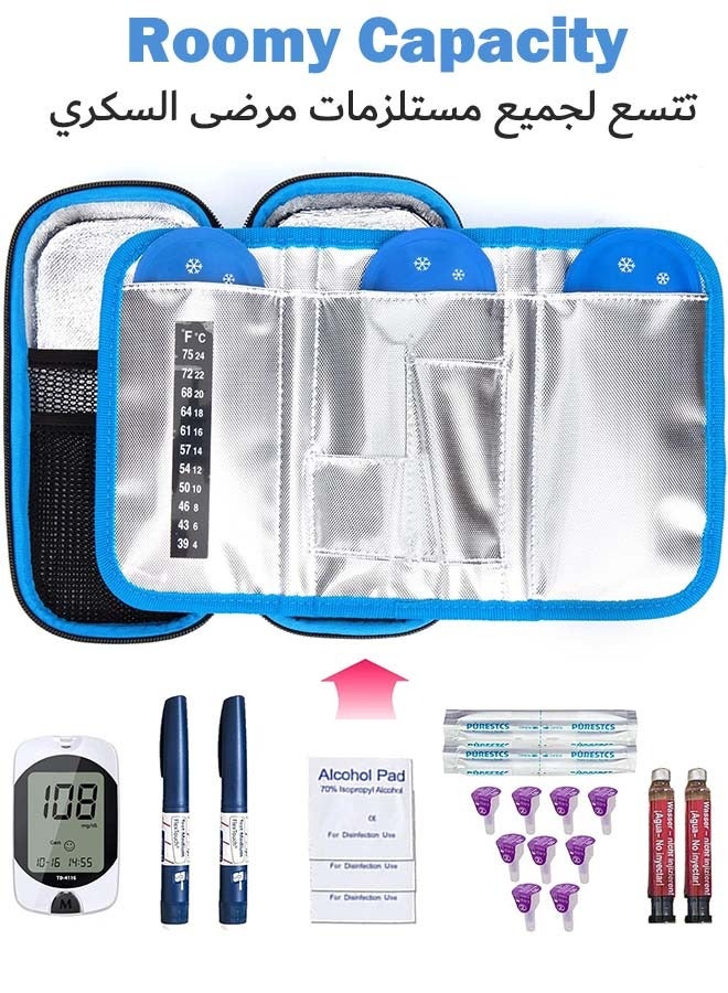 YIM-VIBEHAUS Insulin Cooler Travel Case Portable Diabetic Medicine Case for Insulin Pen, Glucose Meter and Diabetic Supplies （Not Include Ice Pack）  - Image 2