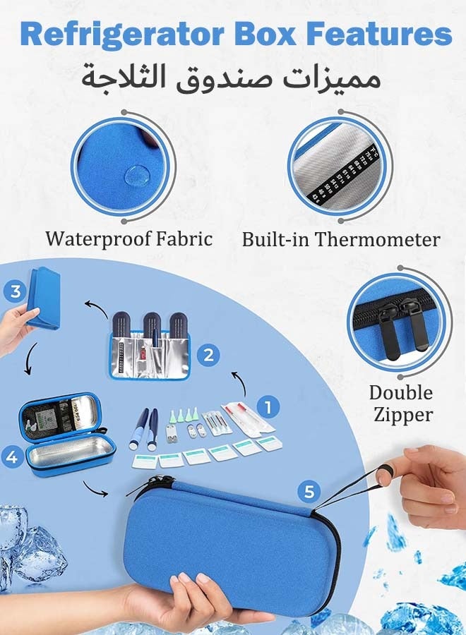 YIM-VIBEHAUS Insulin Cooler Travel Case Portable Diabetic Medicine Case for Insulin Pen, Glucose Meter and Diabetic Supplies （Not Include Ice Pack）  - Image 3