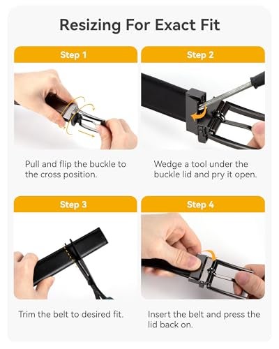 CHAOREN Reversible Belt Men 1 Piece - Leather Dress Belt - Trim to Fit for Elegant Style - Image 5