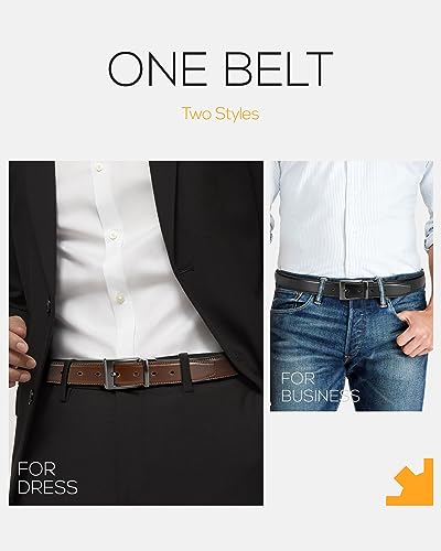 CHAOREN Reversible Belt Men 1 Piece - Leather Dress Belt - Trim to Fit for Elegant Style - Image 4