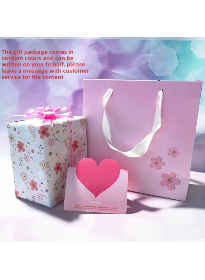 Fantasy Colorful Light Carousel Music Box Children Girl Creative Practical Birthday Gift Student Gift-Color:Send Colored Paper Greeting Card Handbag Packaging-Size:Medium Candy Blue Projection Carousel Music Box - Image 1