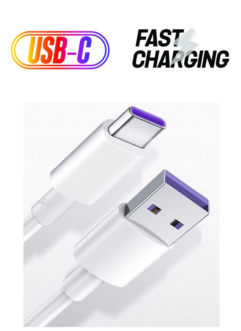 Raxoom usb tpye c cable,Fast Charger Type c 1m,Compatible for Oppo/Huawei/Mi/Readmi/Vivo/Samsung/Realme (White, 1m) - Image 1