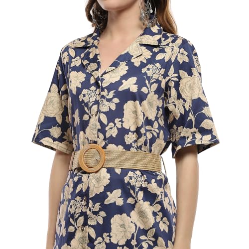 Biba Women's Blue A Line Cotton Printed Dress - Image 2
