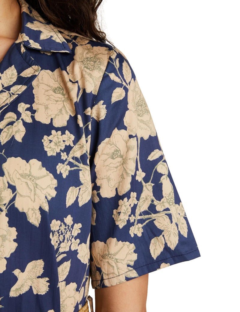 Biba Women's Blue A Line Cotton Printed Dress - Image 5