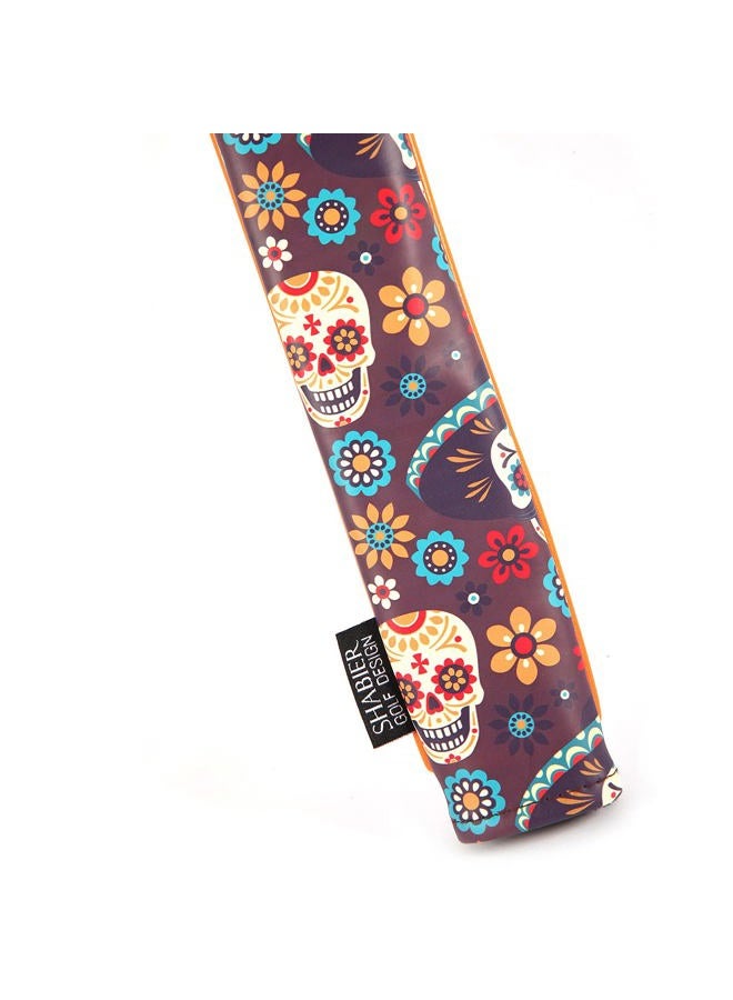 SHABIER PU Leather Waterproof Golf Alignment Stick Cover Club Protector Holds Sticks (Sugar Skull) - Image 5