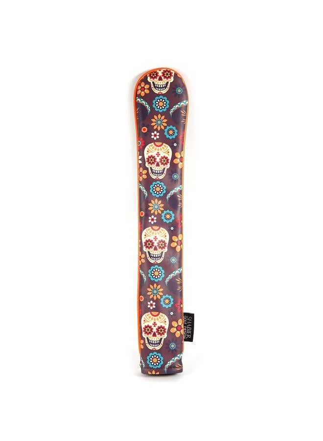 SHABIER PU Leather Waterproof Golf Alignment Stick Cover Club Protector Holds Sticks (Sugar Skull) - Image 1