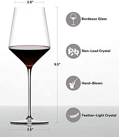 bellemax 450ML Crystal Wine Glass Red or White Cut Wine Transparent Champagne Flute Wine Glass Set Long Wine Glass Set Vintage BR 4 Count Pack of 1 - Image 4