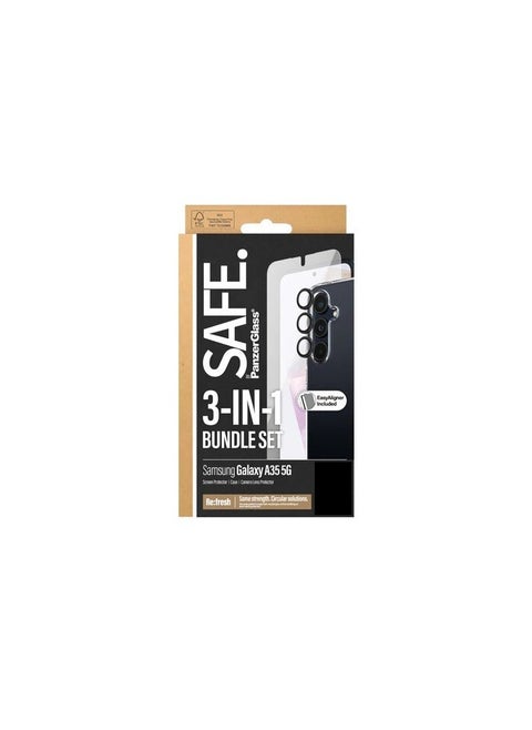 PanzerGlass Samsung A35 5G 3 in 1 Bundle Set Screen Protector + Hard Case + Camera Lens Protector - Clear