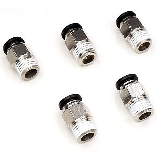 CEKER 5/16 Air Fittings Push to Connect Fittings,CEKER PC 5/16 Od x 1/4" NPT Air Lines Fittings Male Thread Pneumatic Fitting 5/16 Tubing Fitting Push in Connector Quick Connect Air Hose Fittings 5Packs - Image 1