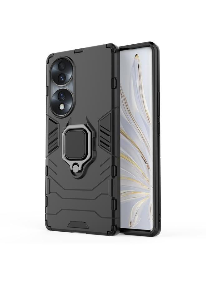 اس-توب جراب لهاتف Honor 70 5G مقاوم للصدمات مصنوع من مادة PC + TPU مع حامل حلقي مغناطيسي - Image 1