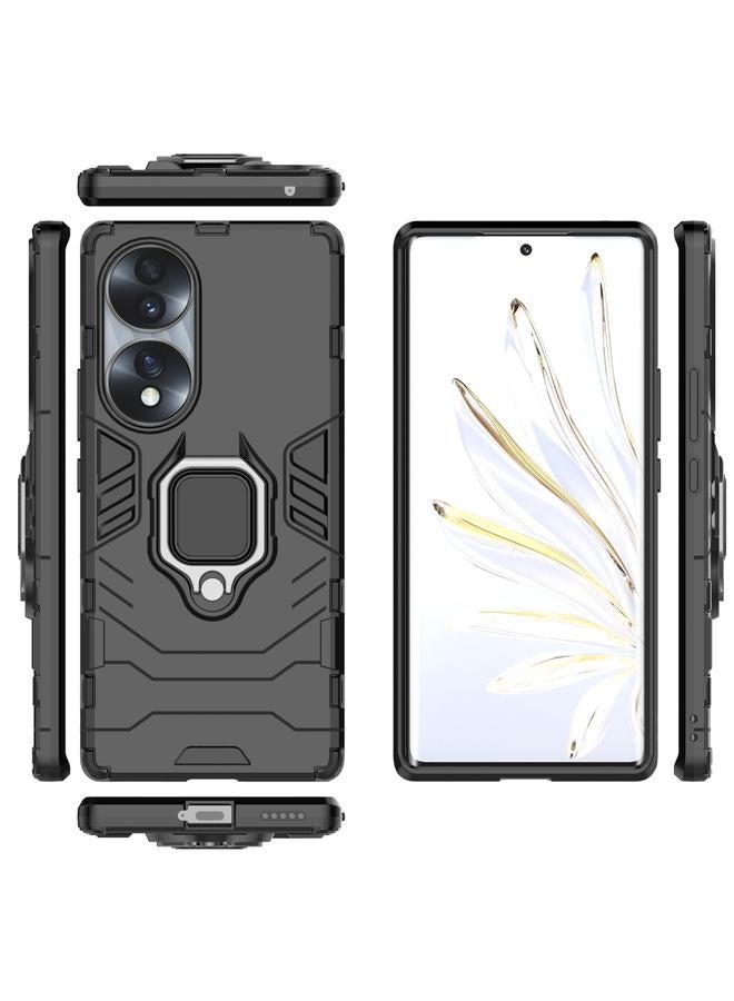 اس-توب جراب لهاتف Honor 70 5G مقاوم للصدمات مصنوع من مادة PC + TPU مع حامل حلقي مغناطيسي - Image 2