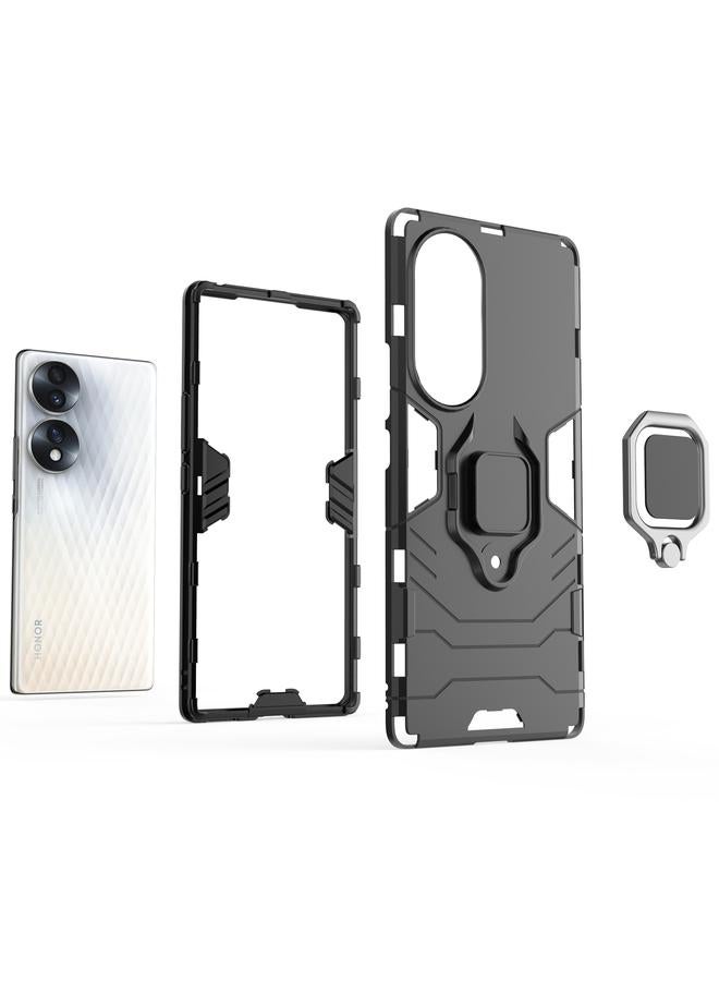 اس-توب جراب لهاتف Honor 70 5G مقاوم للصدمات مصنوع من مادة PC + TPU مع حامل حلقي مغناطيسي - Image 5