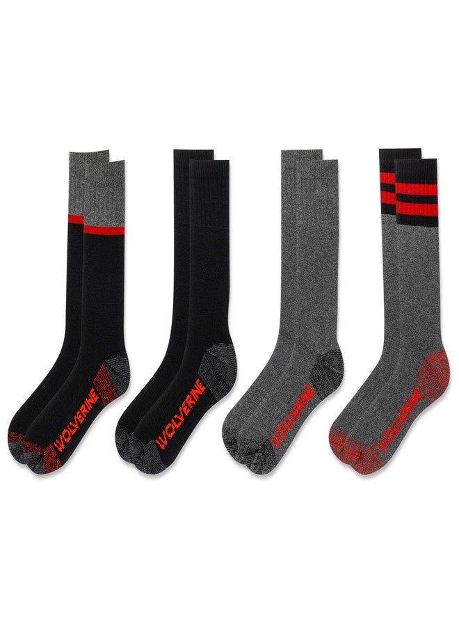 وولفرين جوارب ولفيرين ويلدرنس الحرارية للأحذية، عبوة من 4 أزواج، أسود، مقاسات رجالية من 7 إلى 12 - Image 3