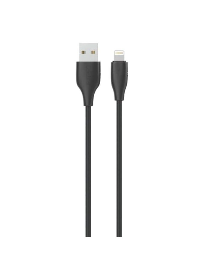 Celebrat CB-31 Portable USB To Lightning Fast Charge And Data Transmission Cable With Flat wire Design And Practical Fits Iphone 3A /480mbps /1M - Black
