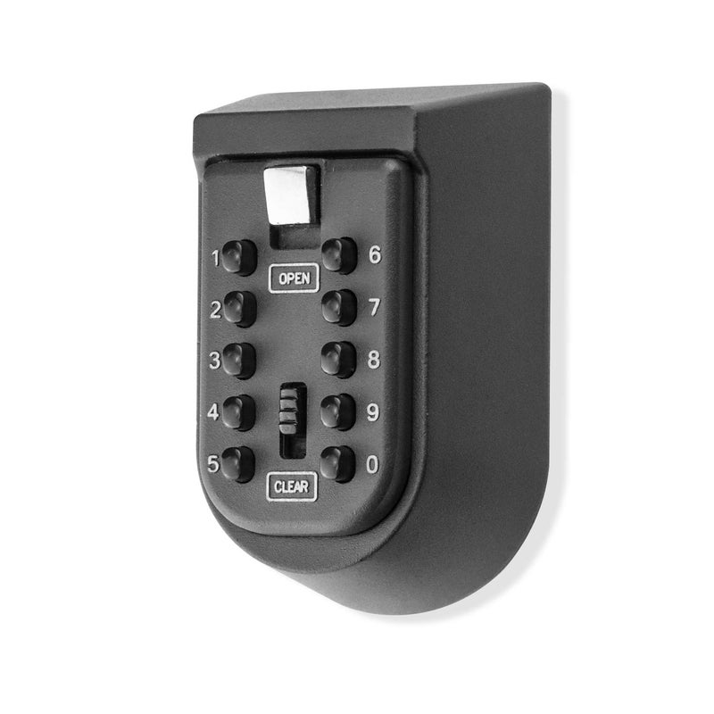 BenRich Outdoor Key Safe Wall Mounted 10Digits Combination Key Lock External Storage Box with Push Button Rubber Cover for Home Front Door Gate Elderly Carers
