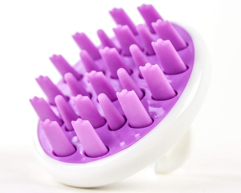 Zyllion Zyllion Scalp Massager Dandruff Brush - For Exfoliating Treatment, Shampoo Scrubbing, and Hair Growth (Purple)