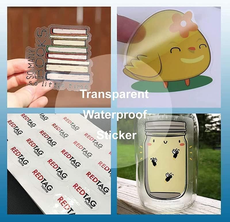bpa 25 Sheets Frosty Transparent Printable Vinyl Sticker Paper A4 Size (8.25" x 11.7") Waterproof Vinyl Sticker Paper Quick Dry For Inkjet/Laser Printer - Image 4