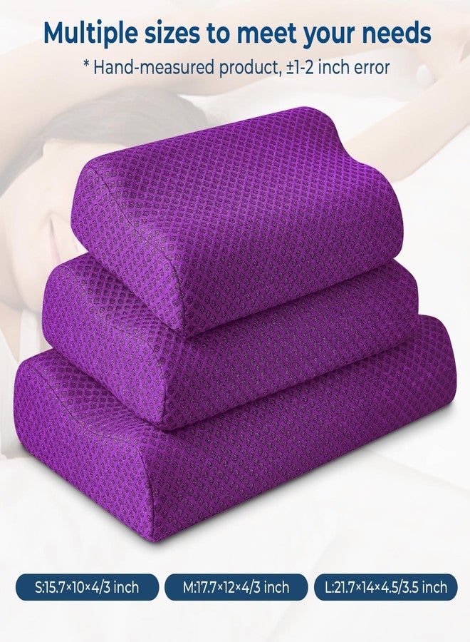 PEUJEW Neck Pillow for Sleeping, Travel Pillow, Camping Pillow, Ergonomic Memory Foam Compressible Medium Firm, Ideal for Home, Bedroom, Office and Camping (Purple, M) - Image 5