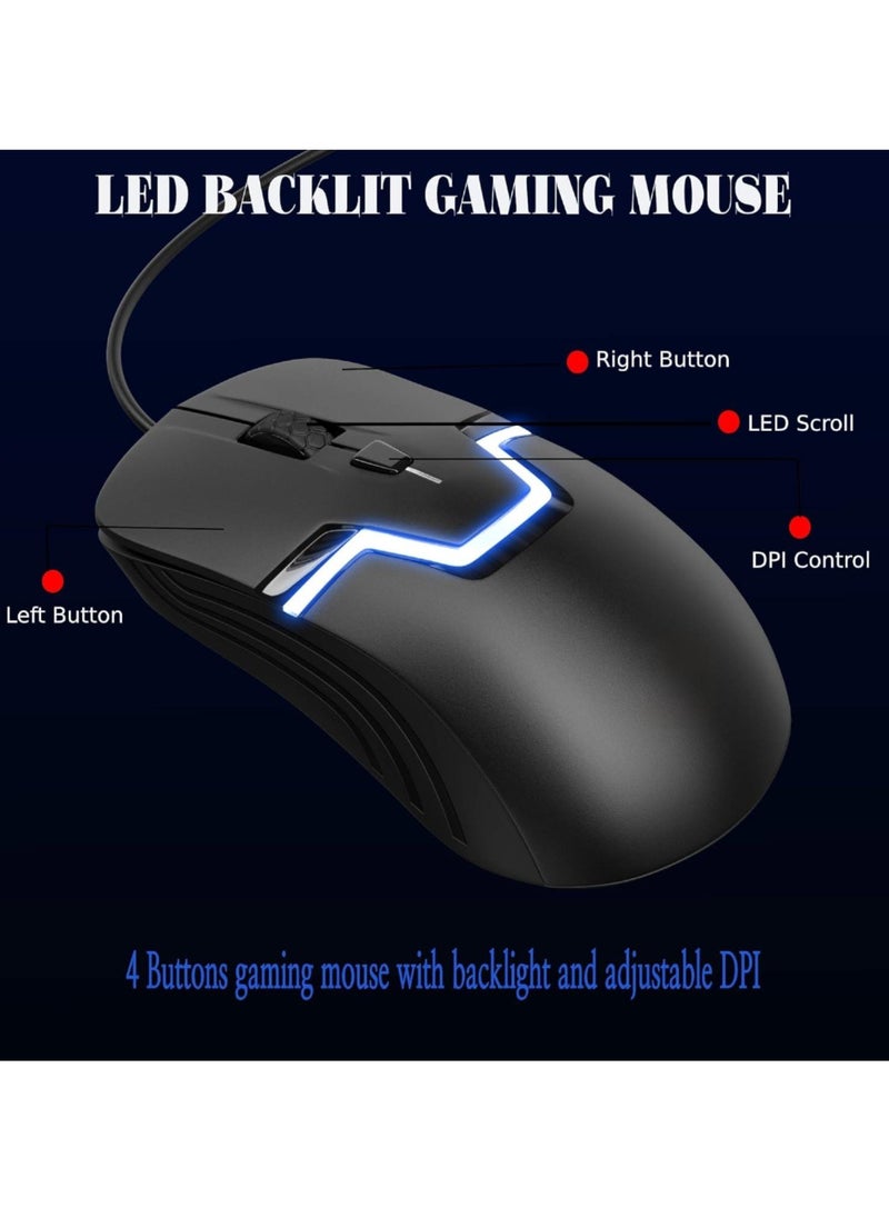 Generic - Gaming Mouse M100 - Optical Sensor, 1000 & 1600 DPI, 4 Buttons, USB Wired, Ergonomic Design, Black - Image 1