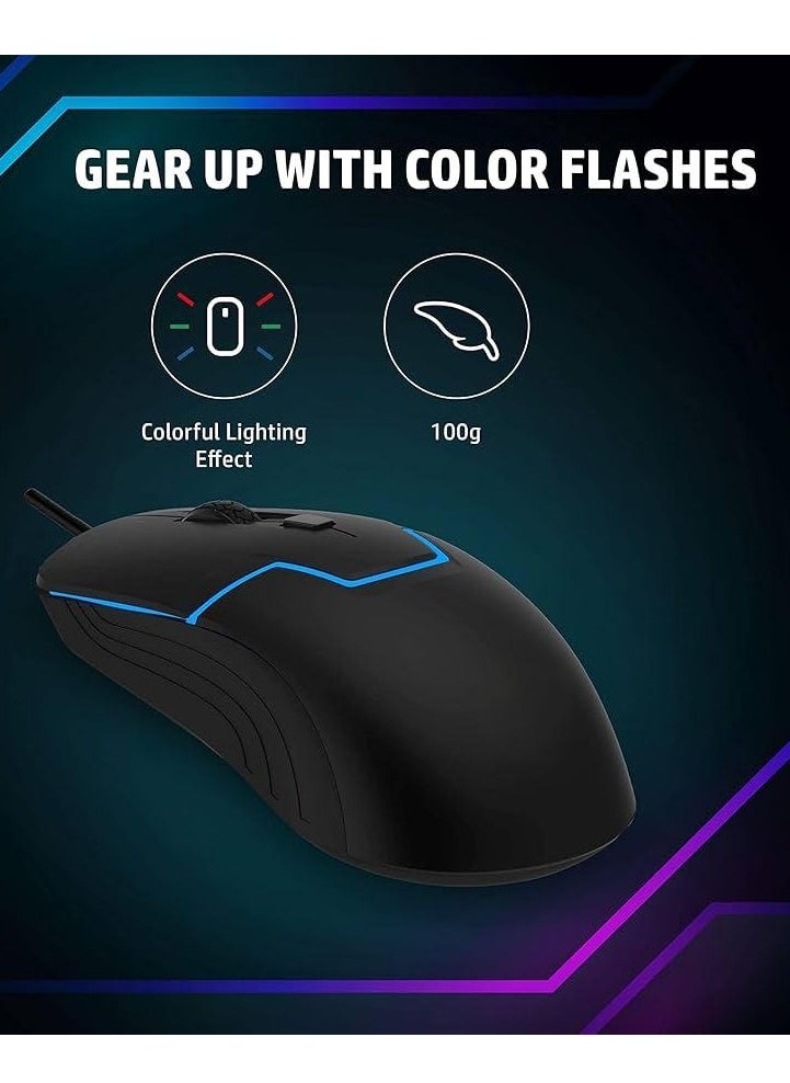 Generic - Gaming Mouse M100 - Optical Sensor, 1000 & 1600 DPI, 4 Buttons, USB Wired, Ergonomic Design, Black - Image 1