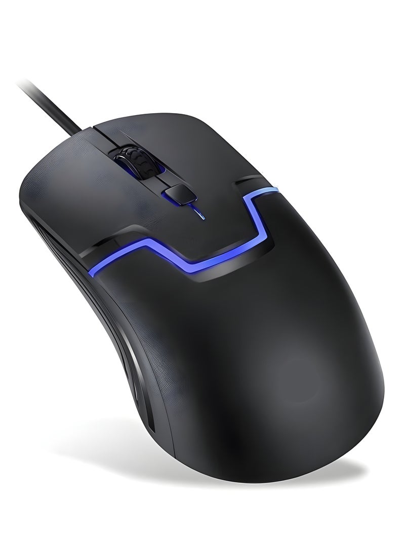 Generic - Gaming Mouse M100 - Optical Sensor, 1000 & 1600 DPI, 4 Buttons, USB Wired, Ergonomic Design, Black - Image 1