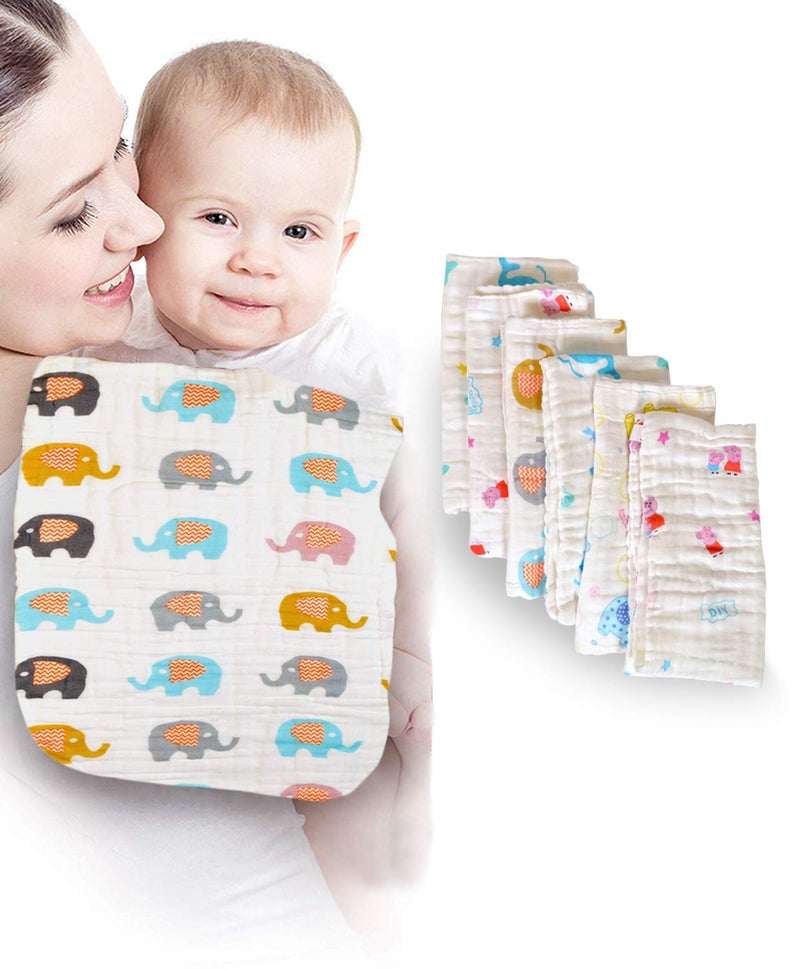 MOM CARE Muslin Cotton Burping 500 TC Towels For Newborn Baby Extra Soft Large Hankies Reusable Napkins For Infants Toddlers (Pack Of 3) White - Image 1