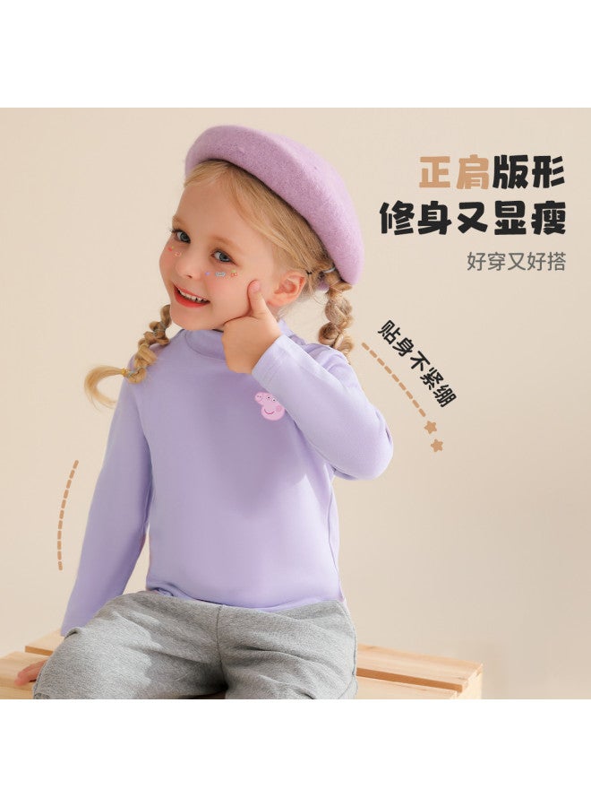 peppa Pig Spring Kids' Semi-turtleneck Long Sleeve T-shirt - Comfortable Base Layer For Boys & Girls - Image 5