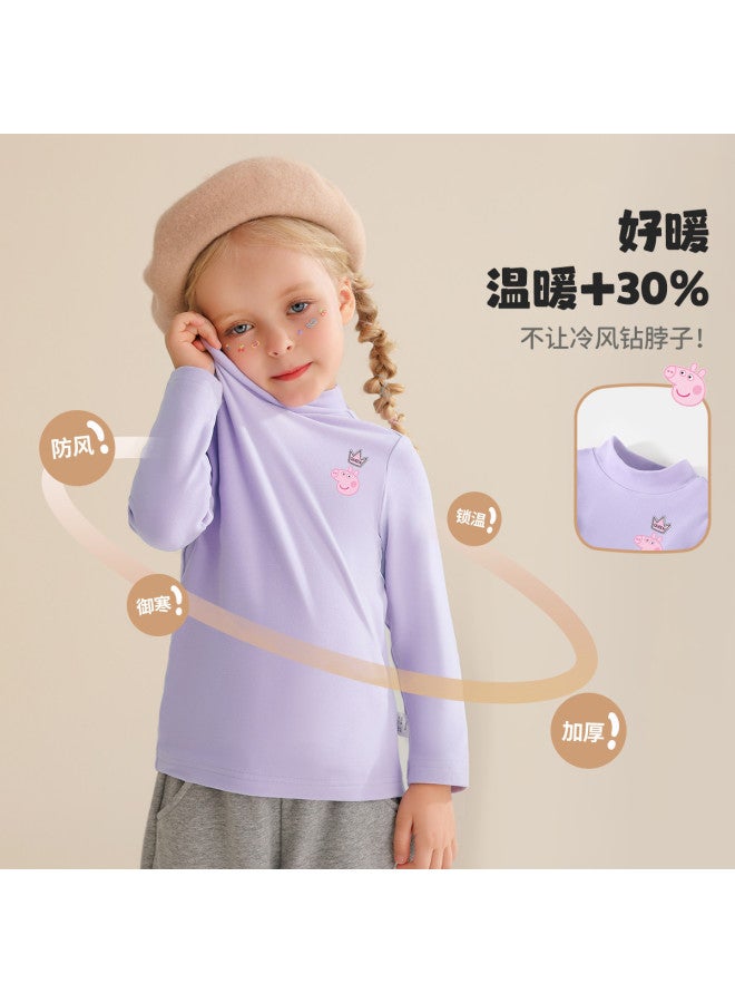 peppa Pig Spring Kids' Semi-turtleneck Long Sleeve T-shirt - Comfortable Base Layer For Boys & Girls - Image 3