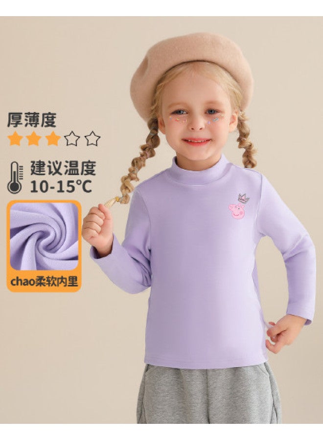 peppa Pig Spring Kids' Semi-turtleneck Long Sleeve T-shirt - Comfortable Base Layer For Boys & Girls - Image 1