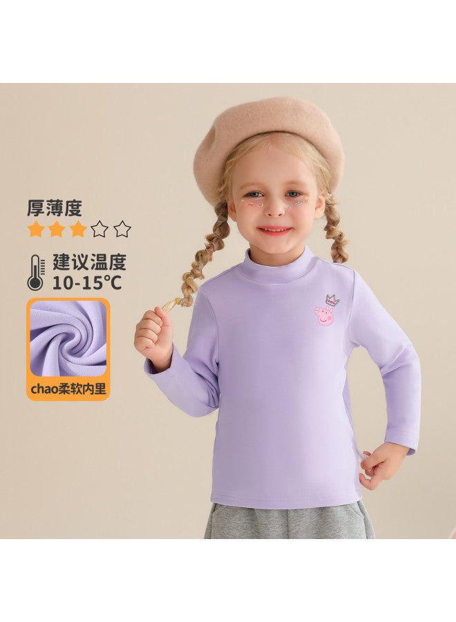peppa Pig Spring Kids' Semi-turtleneck Long Sleeve T-shirt - Comfortable Base Layer For Boys & Girls - Image 2