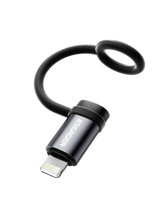 ايساجر محول OTG من Essager USB-C أنثى إلى Lightning ذكر - شحن سريع 3 أمبير ومزامنة بيانات - سبيكة ألومنيوم - متوافق مع iPhone وiPad، رمادي - Image 1