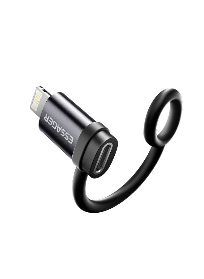 ايساجر محول OTG من Essager USB-C أنثى إلى Lightning ذكر - شحن سريع 3 أمبير ومزامنة بيانات - سبيكة ألومنيوم - متوافق مع iPhone وiPad، رمادي - Image 2