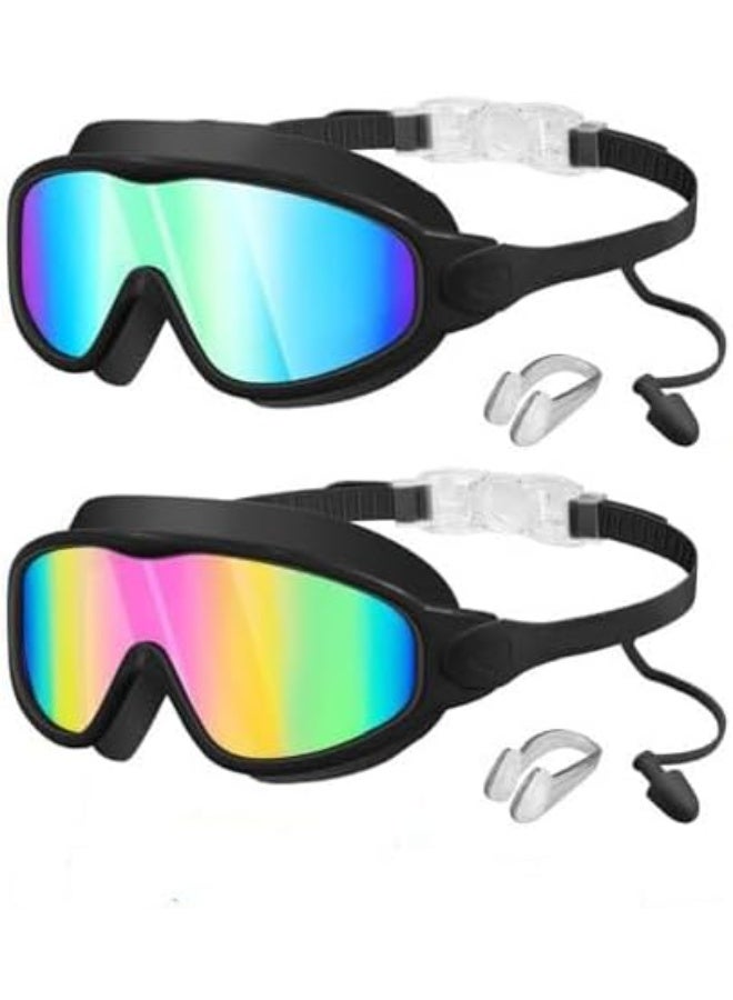 ATRJSZ Swim Goggles 2 Pack, No Leaking Swimming Goggles with UV Protection & Anti-Fog, 180° Wide View Swim Glasses for Adults, Men, Women & Youth, Soft Silicone Comfort Fit (Includes Case & Earplugs) - Image 1
