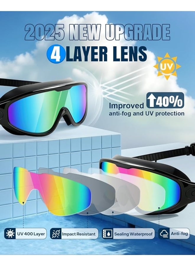 ATRJSZ Swim Goggles 2 Pack, No Leaking Swimming Goggles with UV Protection & Anti-Fog, 180° Wide View Swim Glasses for Adults, Men, Women & Youth, Soft Silicone Comfort Fit (Includes Case & Earplugs) - Image 3