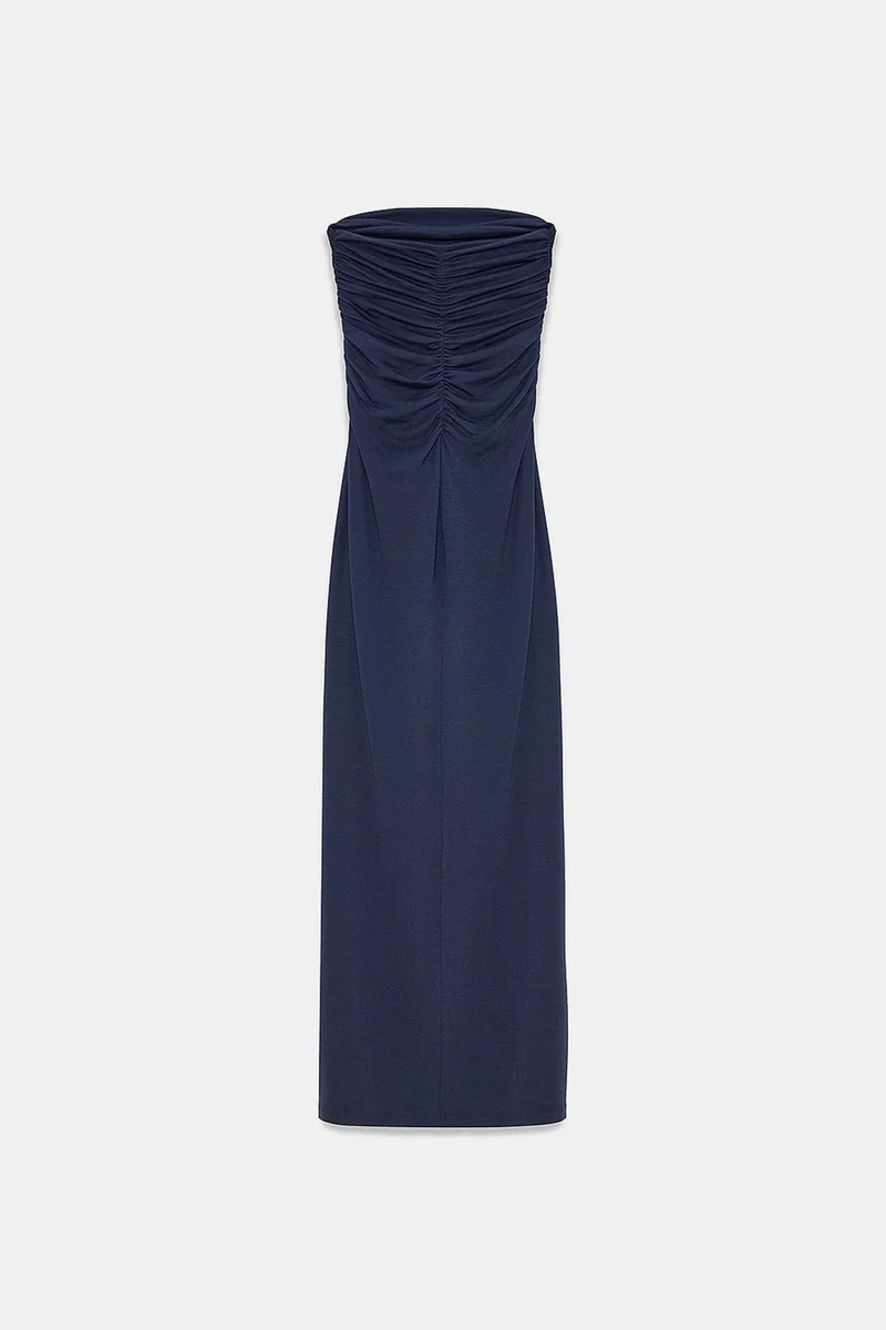 Dilvin  DILVIN Strapless Bodycon Maxi Dress With Slit for Women | Best Price UAE